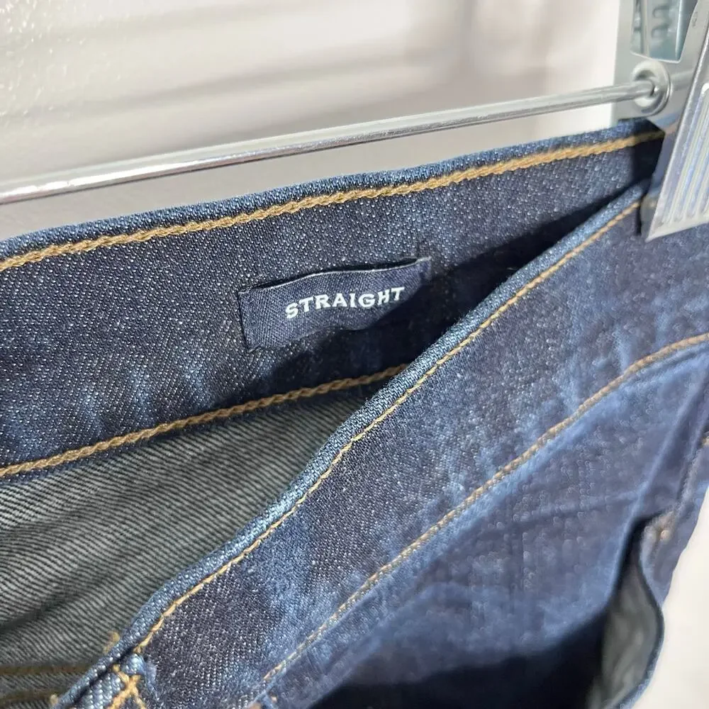J.Crew Flex Straight Jeans Mens 35x34 Dark Wash Stretch Denim Re-Imagined